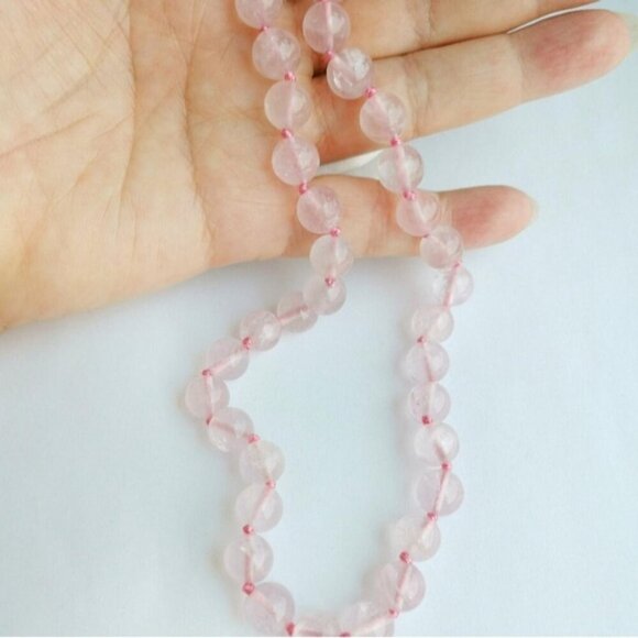Premium quality Rose Quartz Necklace 19" - Picture 4 of 8